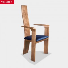 千匠一品 北欧风格 北美白蜡木+绒布面料+高密度海绵 时尚大气椅子Y315-L