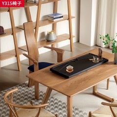 千匠一品 北欧风格 北美白蜡木+绒布面料+高密度海绵 时尚大气椅子Y315-L
