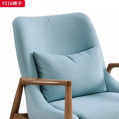 千匠一品 北欧风格 北美白蜡木+棉麻布+高密度海绵 时尚大气休闲椅Y316-L