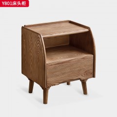 千匠一品 北欧风格 北美白蜡木 时尚大气床头柜Y801-L