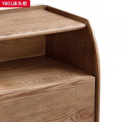 千匠一品 北欧风格 北美白蜡木 时尚大气床头柜Y801-L