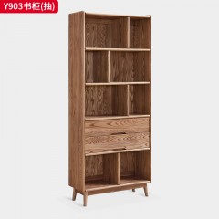 千匠一品 北欧风格 北美白蜡木 时尚大气书柜Y903-L