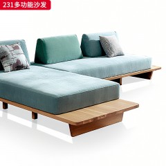 千匠一品 北欧风格 进口白蜡木+木+弹簧+高密度海绵座包+回弹海绵+钢板靠背 时尚大气多功能沙发231-J