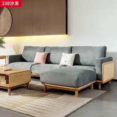 千匠一品 北欧风格 进口白蜡木+雪花绒布面料+高回弹海绵 时尚大气沙发238-J