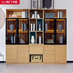 千匠一品 北欧风格 进口白蜡木+玻璃柜门 时尚大气衣柜211-L