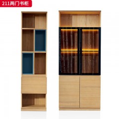 千匠一品 北欧风格 进口白蜡木+玻璃柜门 时尚大气衣柜211-L