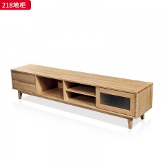 千匠一品 北欧风格 进口白蜡木+长虹玻璃 时尚大气地柜218-L