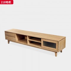 千匠一品 北欧风格 进口白蜡木+长虹玻璃 时尚大气地柜218-L