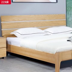 千匠一品 北欧风格 进口白蜡木+松木床板 时尚大气床219-L