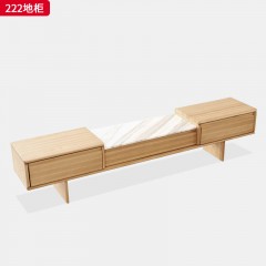 千匠一品 北欧风格 进口白蜡木+岩板 时尚大气地柜222-J