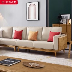 千匠一品 北欧风格 科技布面料+北美进口白蜡木+高密度海绵 时尚大气转角沙发821-J