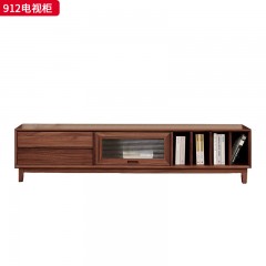 千匠一品 北欧风格 黑胡桃木+长虹玻璃 时尚大气地柜 高边柜912-J