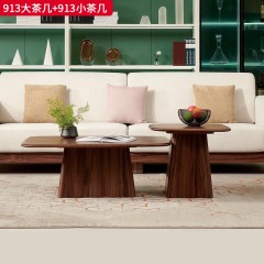 千匠一品 北欧风格 黑胡桃木 时尚大气茶几913-L