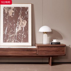 千匠一品 北欧风格 黑胡桃木实木 时尚大气地柜922-J