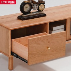 千匠一品 北欧风格 进口红橡木+长虹玻璃 时尚大气地柜LD922-J