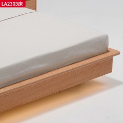 千匠一品 北欧风格 进口红橡木+皮艺面料+公仔棉羽绒软包 时尚大气床LA2303-J