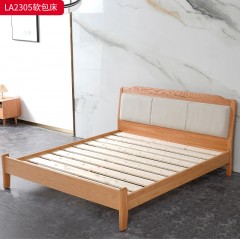 千匠一品 北欧风格 北美进口红橡木 时尚大气软包床LA2305-J