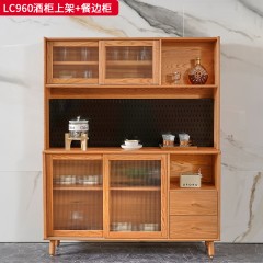 千匠一品 北欧风格 进口红橡木+长虹玻璃 时尚大气酒柜上架 餐边柜LC960-J