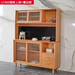 千匠一品 北欧风格 进口红橡木+长虹玻璃 时尚大气酒柜上架 餐边柜LC960-J