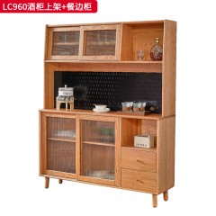 千匠一品 北欧风格 进口红橡木+长虹玻璃 时尚大气酒柜上架 餐边柜LC960-J