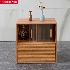 千匠一品 北欧风格 进口红橡木+长虹玻璃 时尚大气装饰柜LS910-J