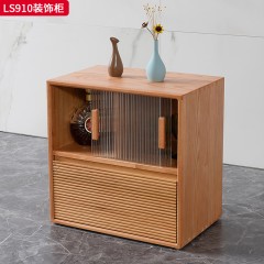 千匠一品 北欧风格 进口红橡木+长虹玻璃 时尚大气装饰柜LS910-J