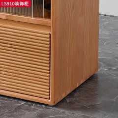 千匠一品 北欧风格 进口红橡木+长虹玻璃 时尚大气装饰柜LS910-J