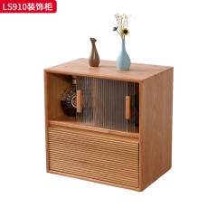 千匠一品 北欧风格 进口红橡木+长虹玻璃 时尚大气装饰柜LS910-J