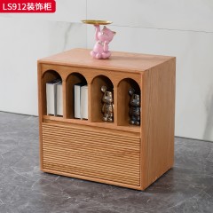 千匠一品 北欧风格 进口红橡木+长虹玻璃 时尚大气装饰柜LS912-J