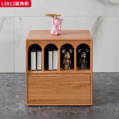 千匠一品 北欧风格 进口红橡木+长虹玻璃 时尚大气装饰柜LS912-J