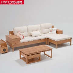 千匠一品 北欧风格 进口红橡木+布艺面料+公仔棉靠背+高密度海绵座包 时尚大气沙发LS962-J