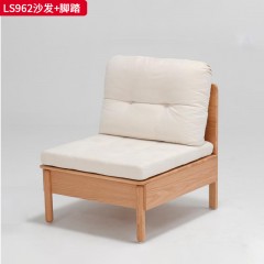 千匠一品 北欧风格 进口红橡木+布艺面料+公仔棉靠背+高密度海绵座包 时尚大气沙发LS962-J
