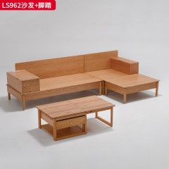 千匠一品 北欧风格 进口红橡木+布艺面料+公仔棉靠背+高密度海绵座包 时尚大气沙发LS962-J