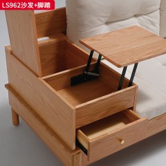 千匠一品 北欧风格 进口红橡木+布艺面料+公仔棉靠背+高密度海绵座包 时尚大气沙发LS962-J