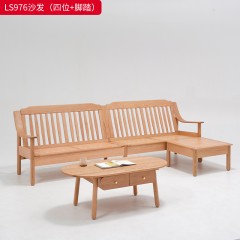 千匠一品 北欧风格 北美红橡木+布艺软包+高密度海绵 时尚大气沙发 脚踏LS976-J