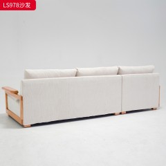 千匠一品 北欧风格 北美红橡木+布艺软包+高密度海绵 时尚大气沙发 脚踏LS978-J