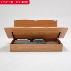 千匠一品 北欧风格 北美红橡木+布艺软包+高密度海绵+优质气压杆 时尚大气四人沙发 脚踏LS988-J