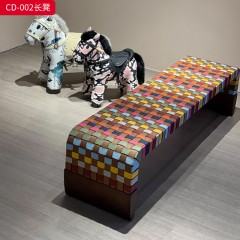 千匠一品 意式极简风格 白蜡木+马鞍革 时尚简约长凳CD-002-J