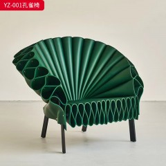 千匠一品 意式极简风格 马鞍皮 绒布+碳素钢架 时尚大气休闲椅YZ-001-J