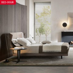 千匠一品 意式风格 马鞍革+铁架+高密度海绵 时尚大气床BED-006-J