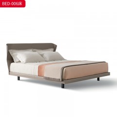 千匠一品 意式风格 马鞍革+铁架+高密度海绵 时尚大气床BED-006-J