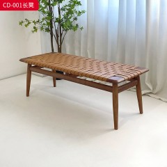 千匠一品 意式风格 马鞍革+白蜡木 时尚大气长凳CD-001-J