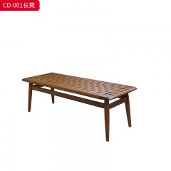 千匠一品 意式风格 马鞍革+白蜡木 时尚大气长凳CD-001-J