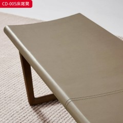 千匠一品 意式风格 马鞍皮+白蜡木 时尚大气长凳CD-005-J