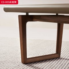 千匠一品 意式风格 马鞍皮+白蜡木 时尚大气长凳CD-005-J