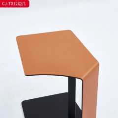 千匠一品 意式风格 碳素钢+马鞍革 时尚大气边几CJ-T012-J