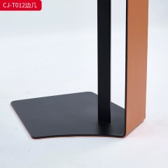 千匠一品 意式风格 碳素钢+马鞍革 时尚大气边几CJ-T012-J