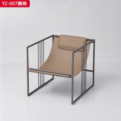 千匠一品 意式风格 黑钛+马鞍超迁 时尚大气躺椅YZ-007-J