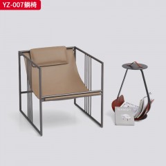 千匠一品 意式风格 黑钛+马鞍超迁 时尚大气躺椅YZ-007-J