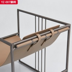 千匠一品 意式风格 黑钛+马鞍超迁 时尚大气躺椅YZ-007-J